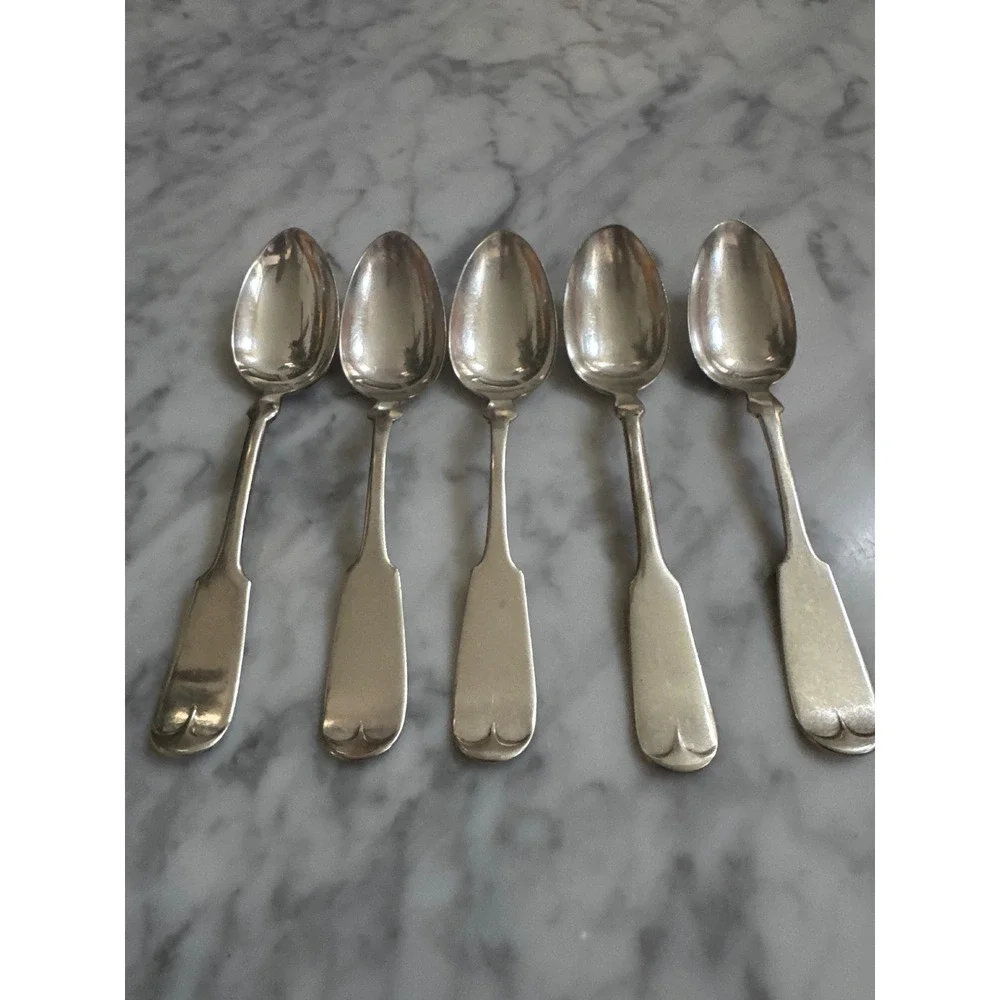 1847 Rogers Bros Tipped Silverplate Teaspoons Set of 5 Vintage Flatware